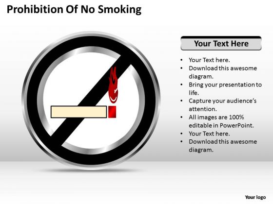 Strategy PowerPoint Template Of No Smoking Ppt Templates Backgrounds For Slides