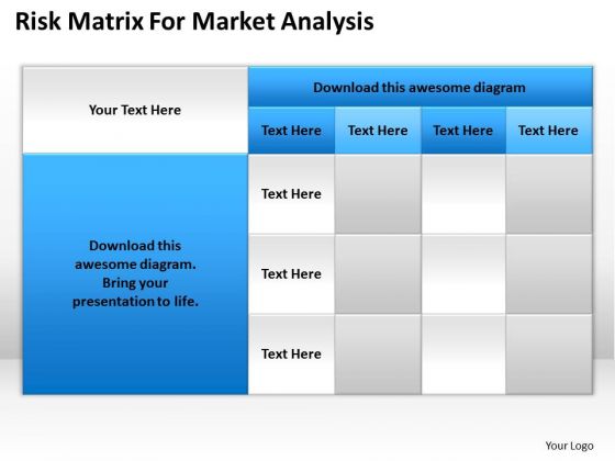 Strategy PowerPoint Template Risk Matrix For Market Analysis Ppt Slides