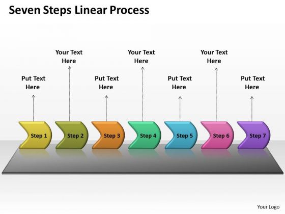 Strategy Ppt Theme Seven Steps Working With Slide Numbers Linear Process 1 Design