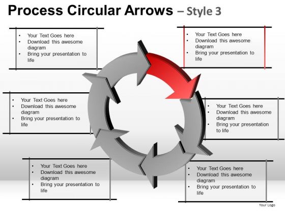 Strategy Process Circular Arrows Editable PowerPoint Slides