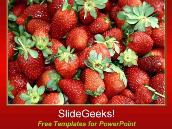 Red Strawberries PowerPoint Template