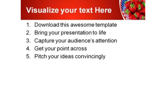 Strawberries On Flag Americana PowerPoint Templates And PowerPoint Backgrounds 0211
