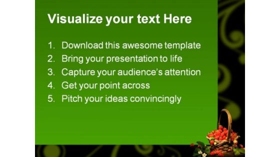 Strawberry Basket Food PowerPoint Themes And PowerPoint Slides 0211