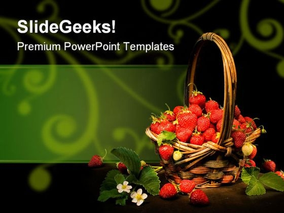 Strawberry Basket Food PowerPoint Themes And PowerPoint Slides 0211
