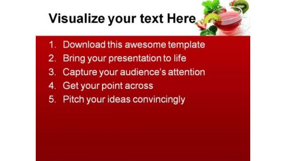 Strawberry Kiwi Tea For Health Food PowerPoint Themes And PowerPoint Slides 0411