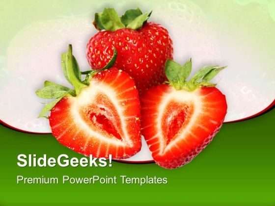 Strawberry Slices Food PowerPoint Templates And PowerPoint Themes 0512