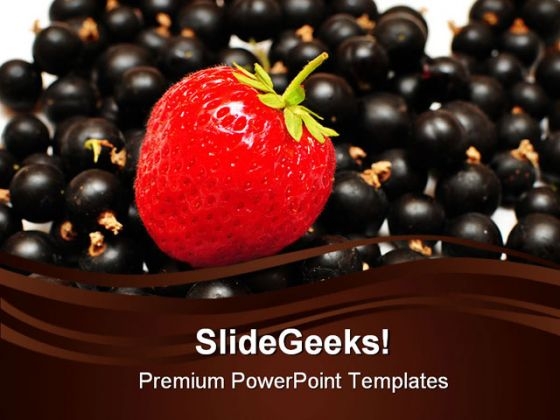 Strawberry With Grapes Food PowerPoint Themes And PowerPoint Slides 0211