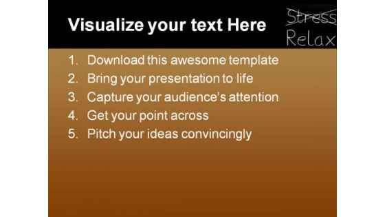 Stress Relax Business PowerPoint Template 0610