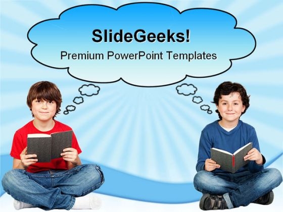 Student Thinking With A Book Education PowerPoint Templates And PowerPoint Backgrounds 0311