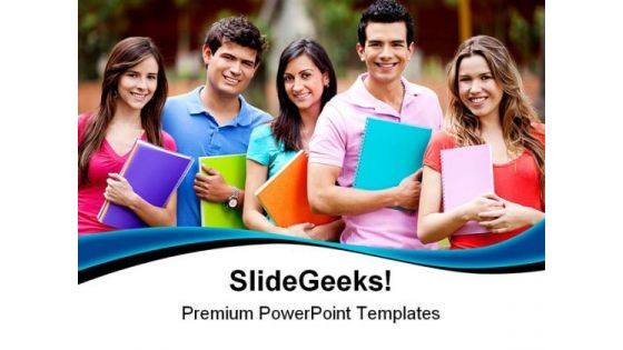 Students Group Education PowerPoint Themes And PowerPoint Slides 0411