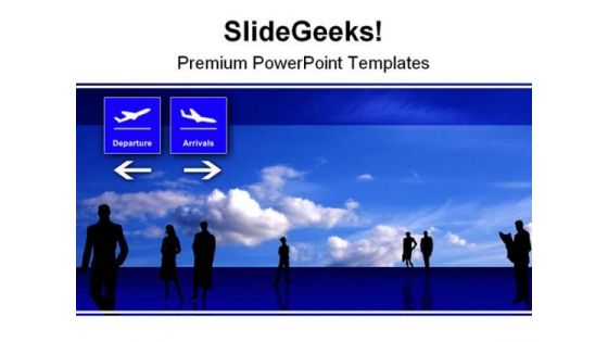 Stylized Airport Travel PowerPoint Background And Template 1210