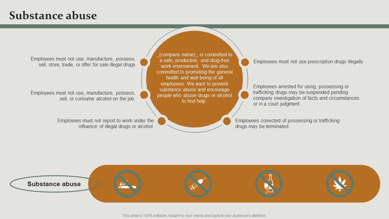 Substance Abuse HR Policy Overview Powerpoint Presentation Ppt Template Pdf
