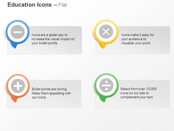 Subtraction Addition Multiplication Division Ppt Slides Graphics