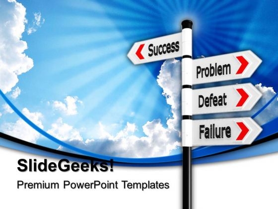 Success Failure Signpost Business PowerPoint Templates And PowerPoint Themes 0612