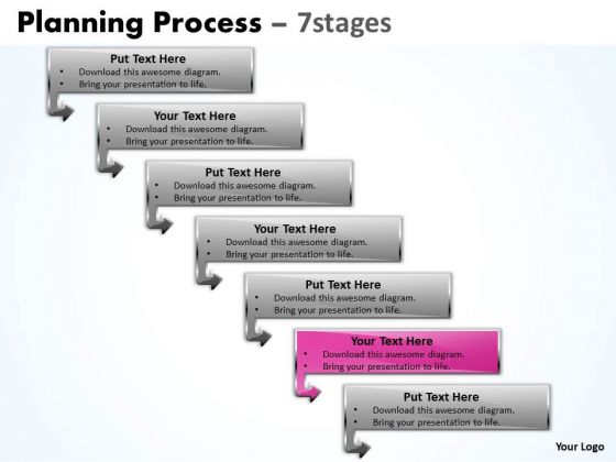 Success PowerPoint Template Downward Process Of 7 Stages Time Management Ppt Image