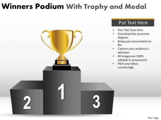 Success Trophy Winners Podium PowerPoint Slides And Ppt Diagram Templates
