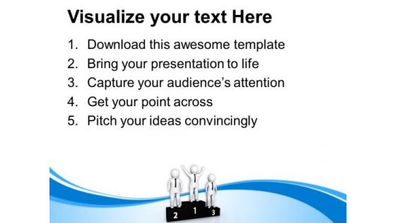 Successful Team On Winners Podium PowerPoint Templates Ppt Backgrounds For Slides 0713