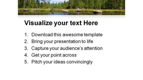 Summer Forest Lake Beach PowerPoint Templates And PowerPoint Backgrounds 0611
