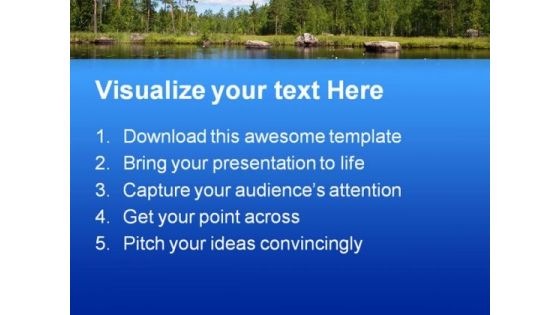 Summer Forest Lake Beach PowerPoint Templates And PowerPoint Backgrounds 0611