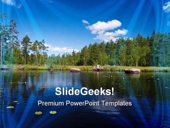Summer Forest Lake Beach PowerPoint Templates And PowerPoint Backgrounds 0611