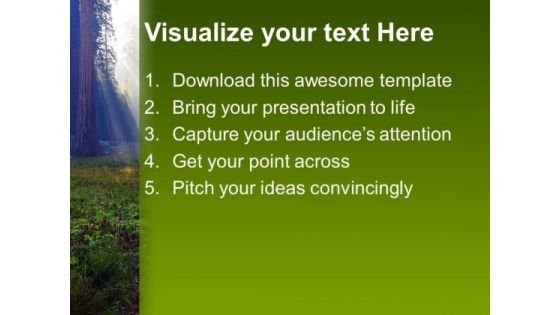 Sunbeams Forest Nature PowerPoint Templates Ppt Backgrounds For Slides 0213