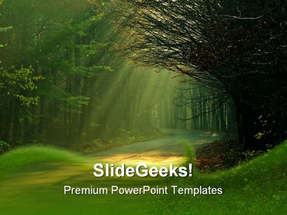 Sunbeams Nature PowerPoint Template 0610