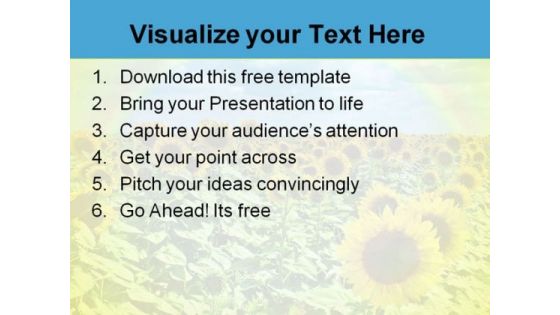 Beautiful Sunflower PowerPoint Template with Rainbow