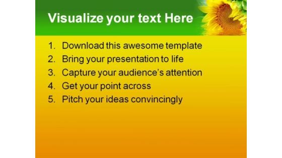 Sunflower Beauty PowerPoint Template 1110