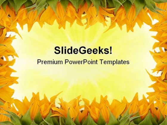 Sunflower Border Beauty PowerPoint Themes And PowerPoint Slides 0511