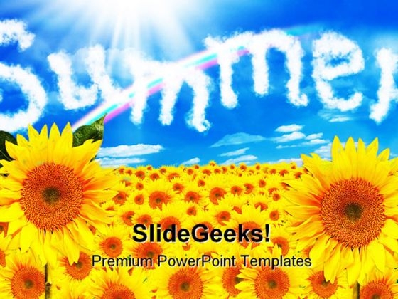 Sunflower Summer Nature PowerPoint Backgrounds And Templates 1210