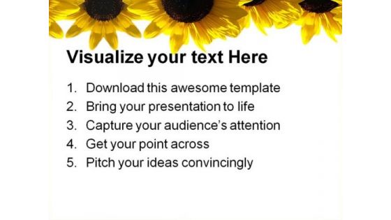 Sunflowers Beauty Abstract PowerPoint Template 1110