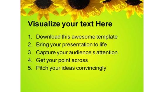 Sunflowers Beauty Abstract PowerPoint Template 1110