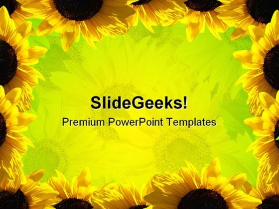 Sunflowers Beauty Abstract PowerPoint Template 1110