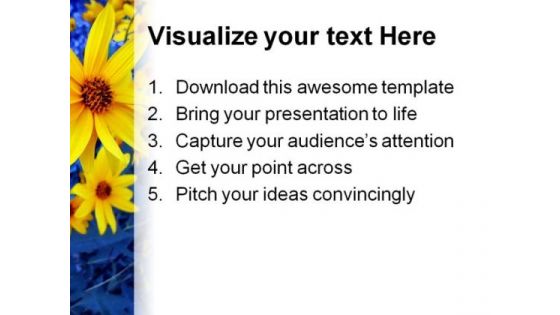 Sunflowers Beauty Background PowerPoint Template 1110