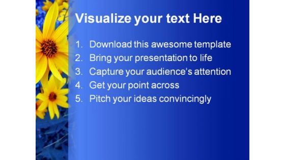 Sunflowers Beauty Background PowerPoint Template 1110