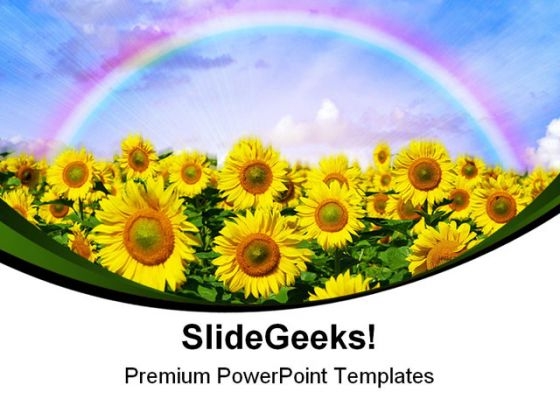 Sunflowers Field Nature PowerPoint Templates And PowerPoint Backgrounds 0311