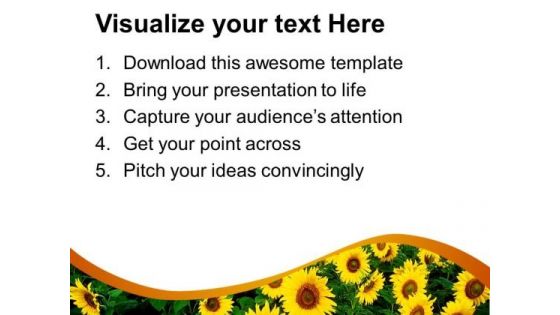 Sunflowers With Yellow Background PowerPoint Templates Ppt Backgrounds For Slides 0713