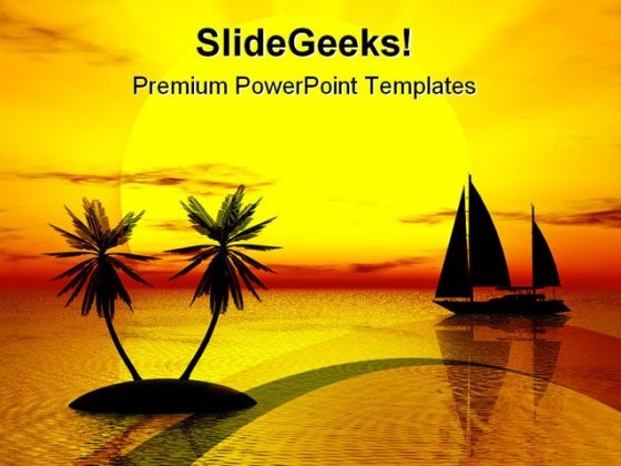 Sunset At Beach Nature PowerPoint Templates And PowerPoint Backgrounds 0711