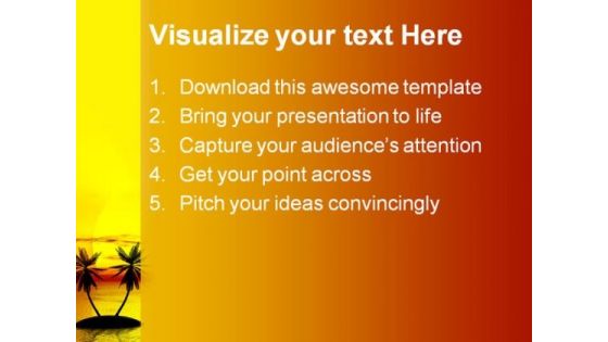 Sunset At Beach Nature PowerPoint Themes And PowerPoint Slides 0711