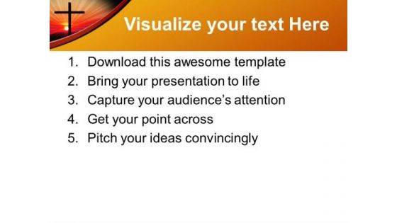 Sunset Christianity Cross Church PowerPoint Templates And PowerPoint Themes 0712