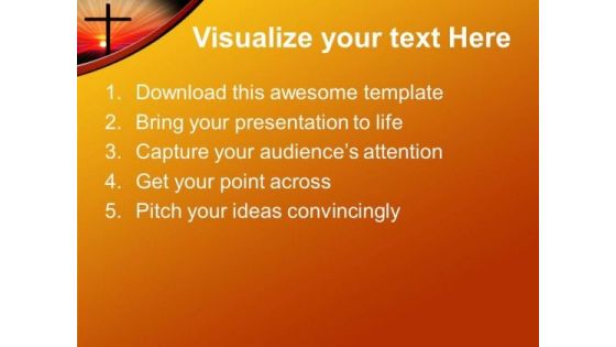 Sunset Christianity Cross Church PowerPoint Templates And PowerPoint Themes 0712