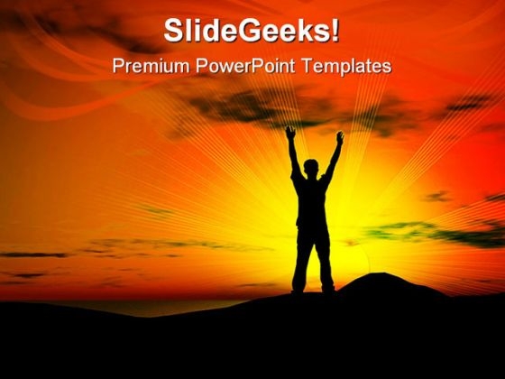 Sunset Freedom Youth PowerPoint Templates And PowerPoint Backgrounds 0811