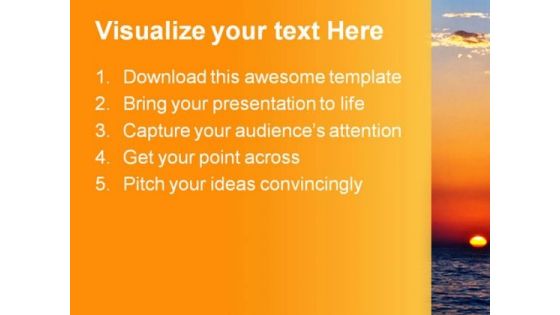 Sunset With Clouds Beauty PowerPoint Themes And PowerPoint Slides 0811