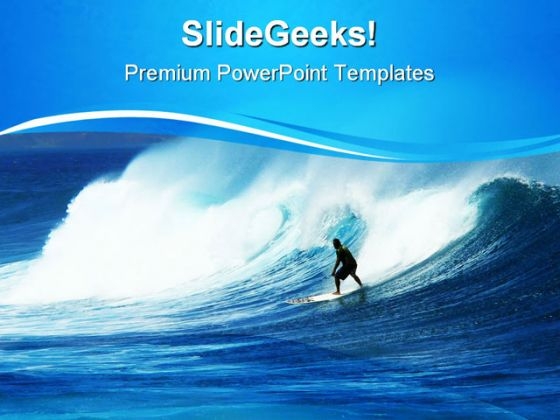 Surfer In Heavy Swells Vacation PowerPoint Themes And PowerPoint Slides 0811