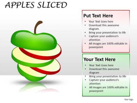Synergy Apples Sliced PowerPoint Slides And Ppt Diagram Templates