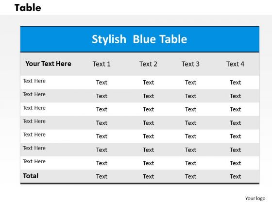 Table PowerPoint Presentation Template