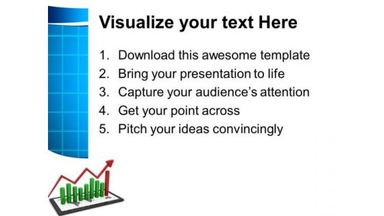 Tablet With Bar Graph Success PowerPoint Templates And PowerPoint Themes 0712