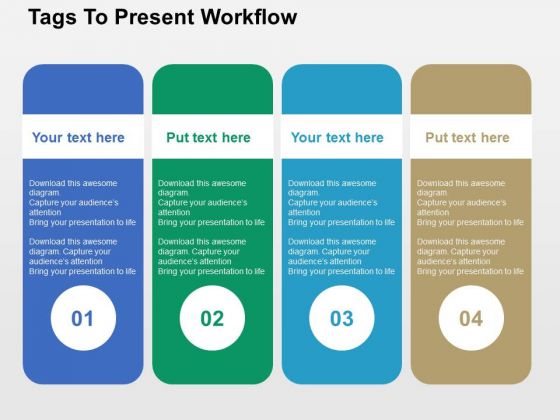 Tags To Present Workflow PowerPoint Template