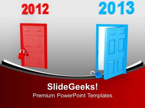 Take New Door Of Opportunity This Year PowerPoint Templates Ppt Backgrounds For Slides 0713