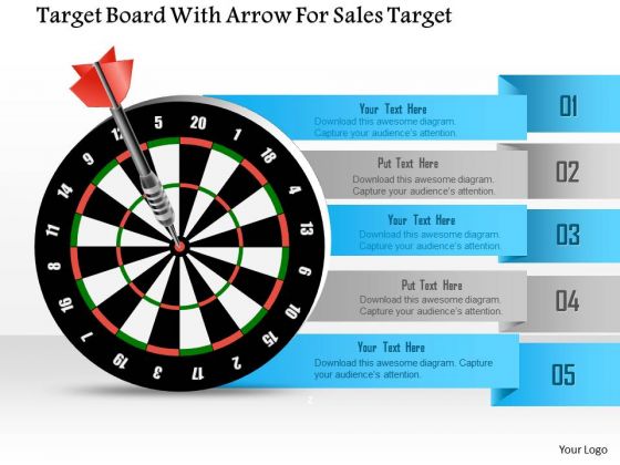Target Board With Arrow For Sales Target Presentation Template